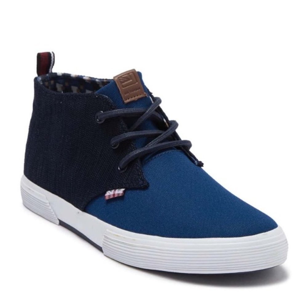 Ben Sherman Bristol Chukka Denim & Canvas Midtop Sneakers‎ Blue Two Tone 11.5